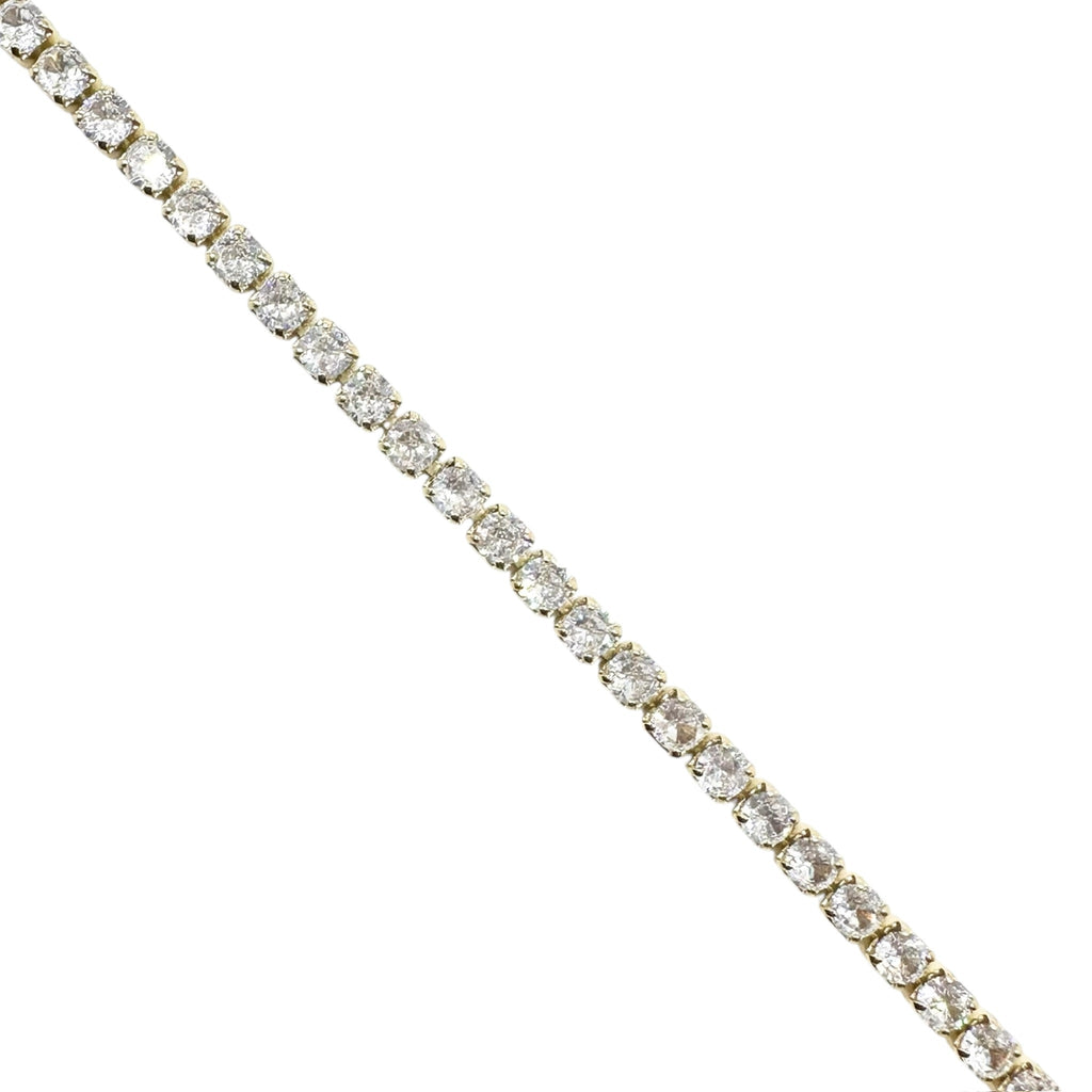 Wasserdichtes Klares Zirkonia Tennis-Armband, rund, goldfarben