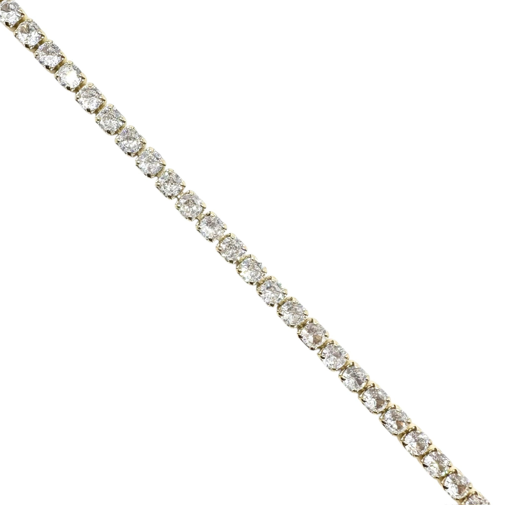 Wasserdichtes Klares Zirkonia Tennis-Armband, rund, goldfarben