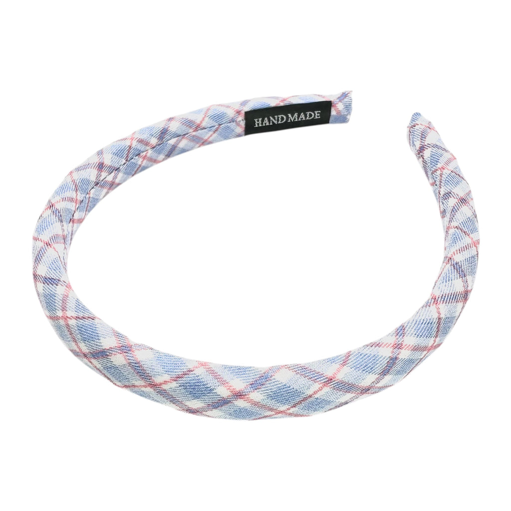 Haarreif Hellblau Karo Gepolstert 16mm