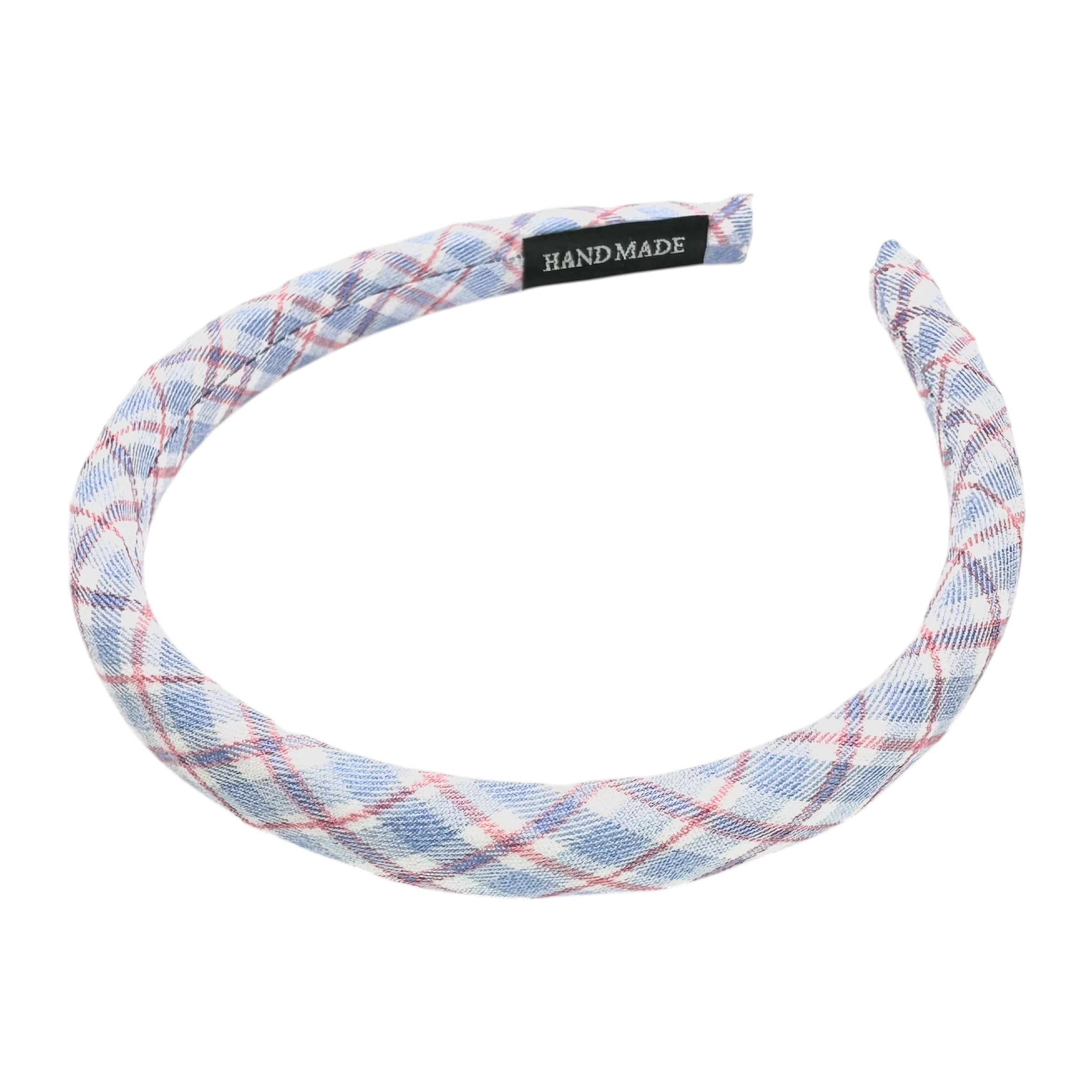 Haarreif Hellblau Karo Gepolstert 16mm