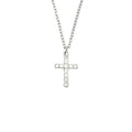 Wasserdichte Kreuz-Halskette mit Zirkonia-Pavé Anhänger Silber
