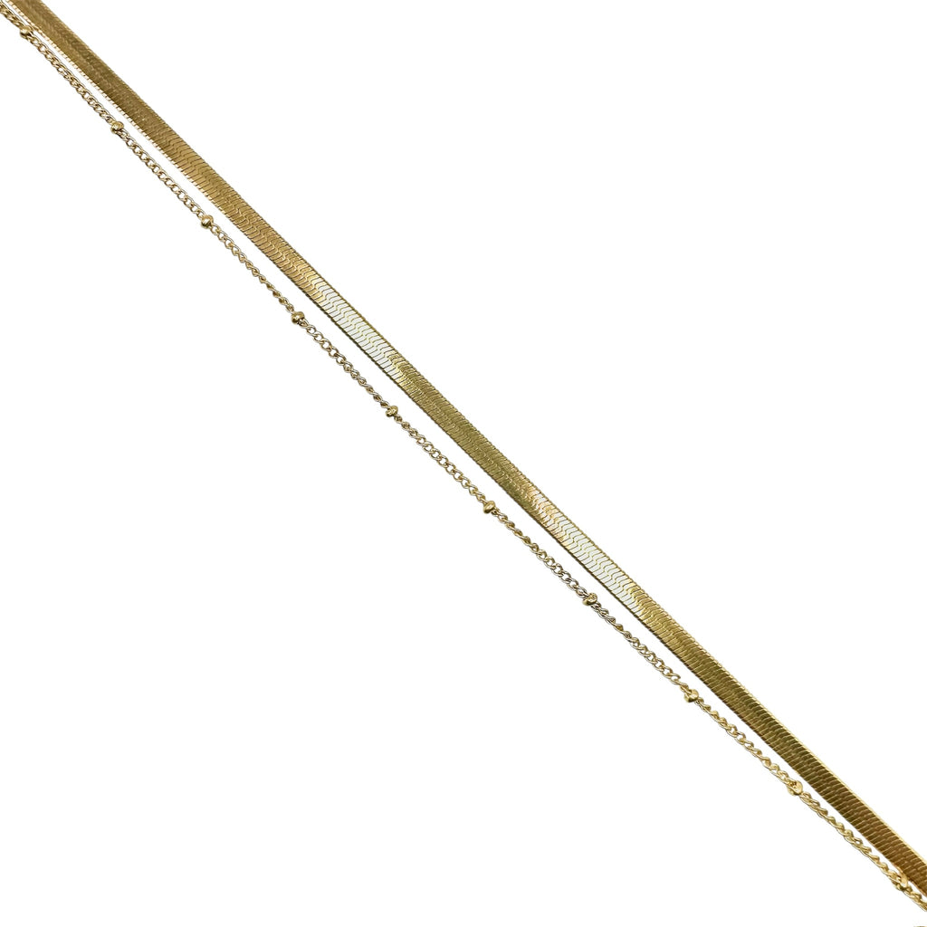 Waterproof Double Ankle Bracelet Gold 21+4 cm
