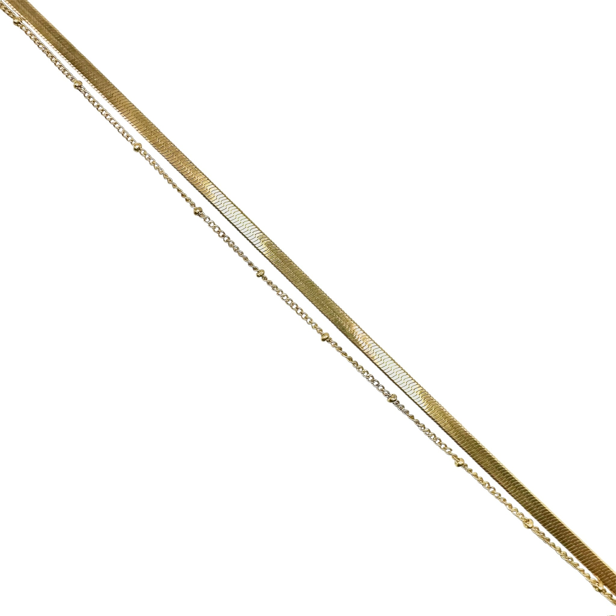 Waterproof Double Ankle Bracelet Gold 21+4 cm