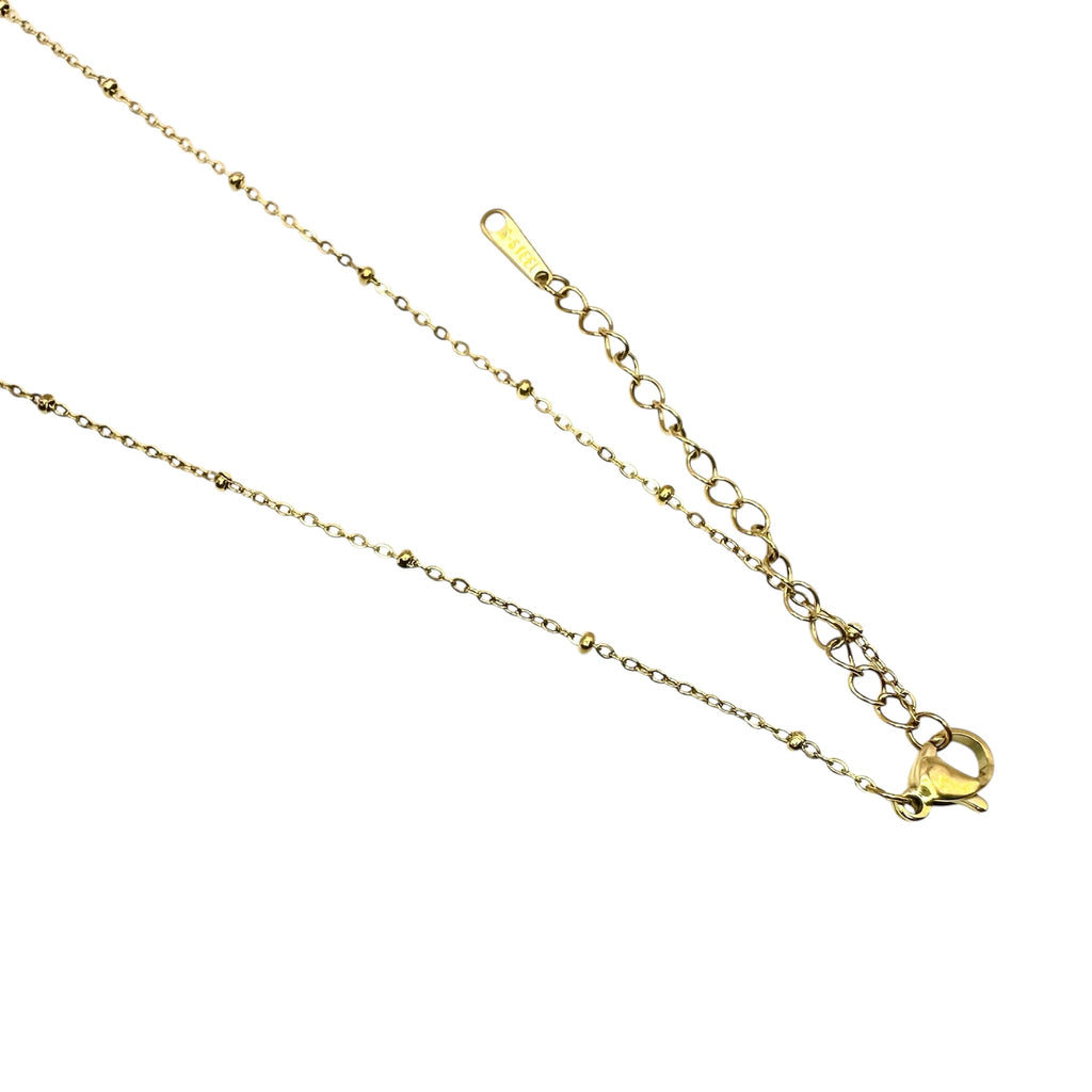 Wasserdichte Halskette mit Zirkonia Gold 41 cm + 5 cm