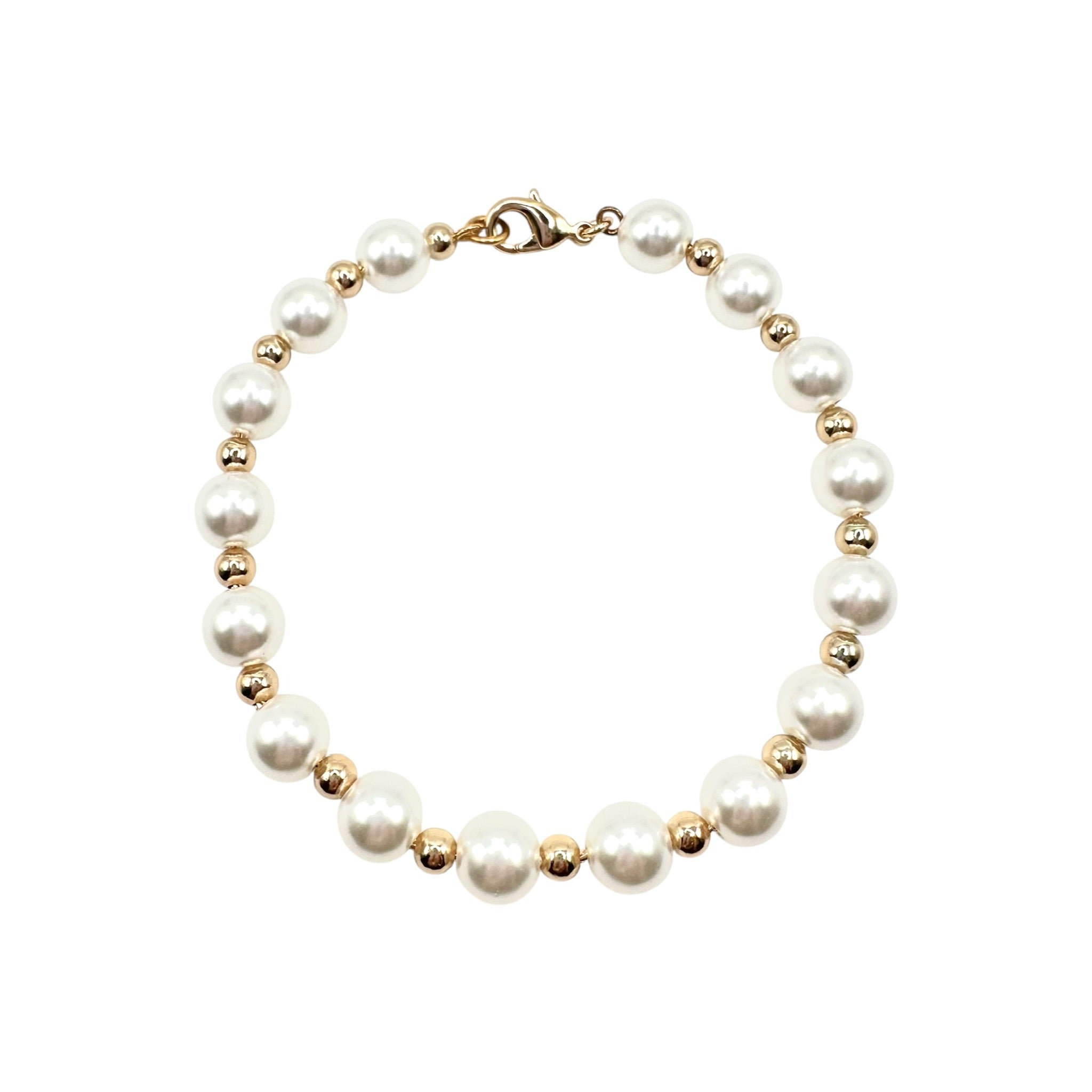 Wasserdichtes Perlen Gold Kugel Armband 8mm Gold 20cm