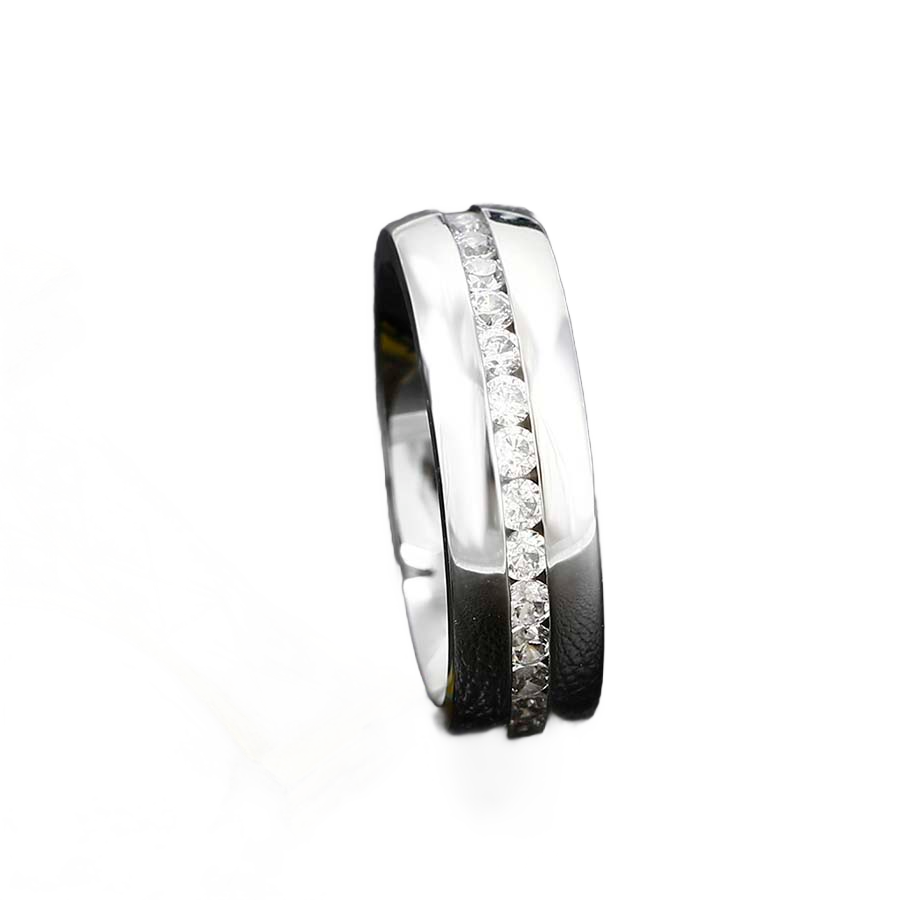 Wasserdichter Ring mit Zirkonia, silberfarben, Größe 10