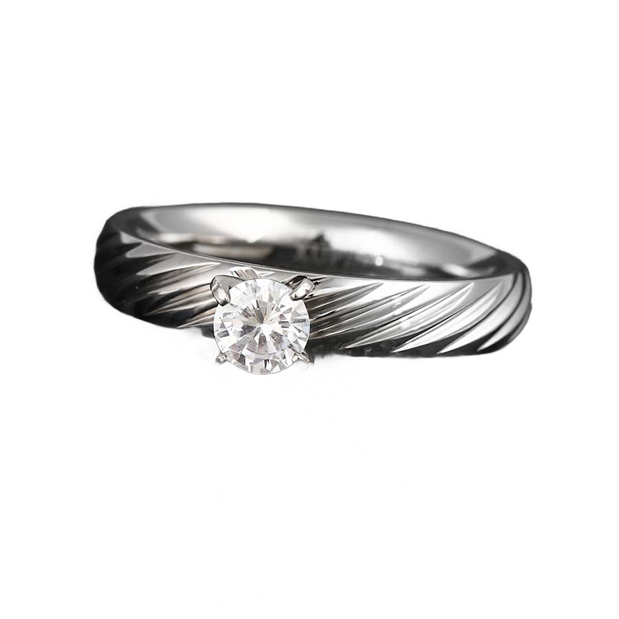 Wasserdichter Ring mit Zirkonia, silberfarben, Größe 11
