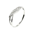 Wasserdichtes Filigran Gitter Zirkonia Bangle Armreif Silber