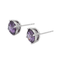 Wasserdichte Ohrstecker Lila mit Zirkonia 8 mm