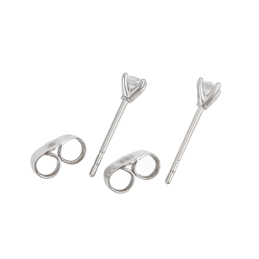 Wasserdiche Ohrstecker mit Zirkonia 3 mm