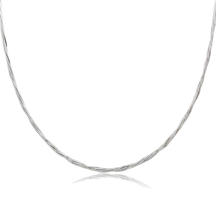 Waterproof Necklace Silver Color 42mm Diameter 3mm Wide