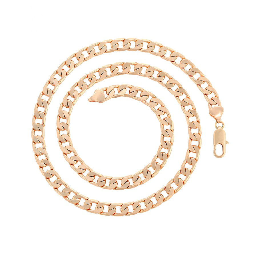 Waterproof Necklace Gold Tone 55cm Length 7mm Wide Curb Chain