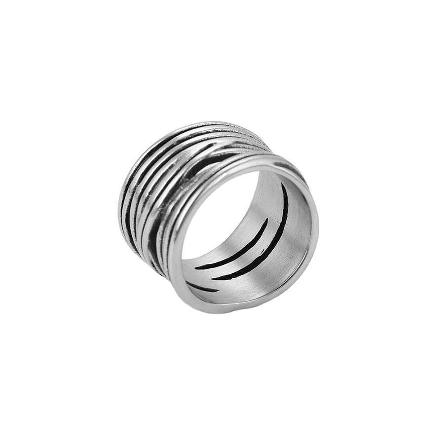 Wasserdichter Ring mit Wickeloptik, silberfarben, Größe 13