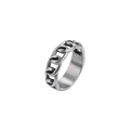 Waterproof Ring with Chain Link Design Silver Color