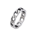 Waterproof Ring with Chain Link Design Silver Color