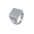 Waterproof Engraved Seal Ring Silver Color