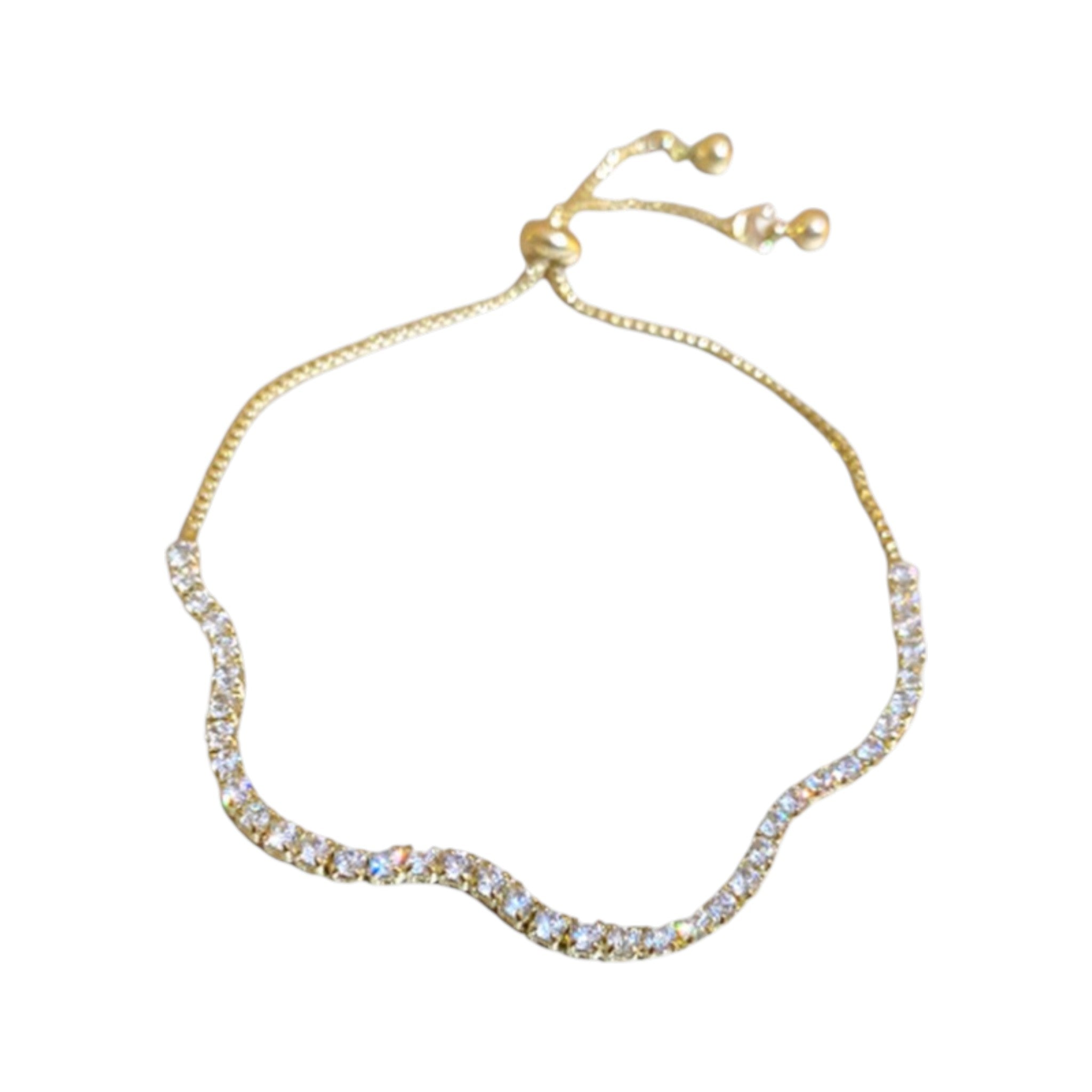 Wasserdichtes Armband mit Kristallen Goldfarbe