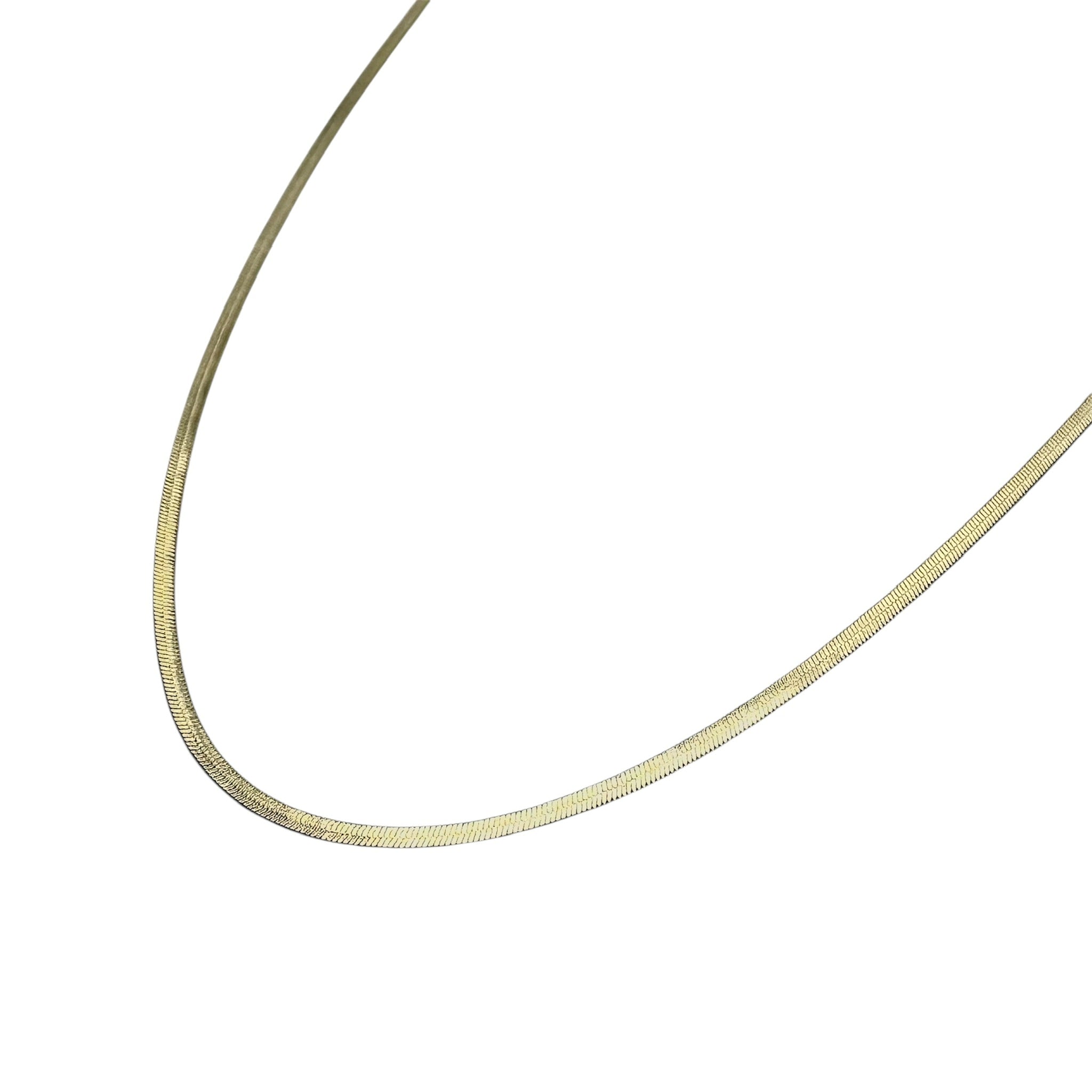Wasserdichte Schlangenkette Herringbone 1,5mm 45cm Gold