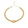 Wasserdichte Halskette mit Knoten Gold 34,5 cm + 9,1 cm