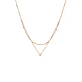 Wasserdichte Doppelkette mit Zirkonia Goldfarbe
