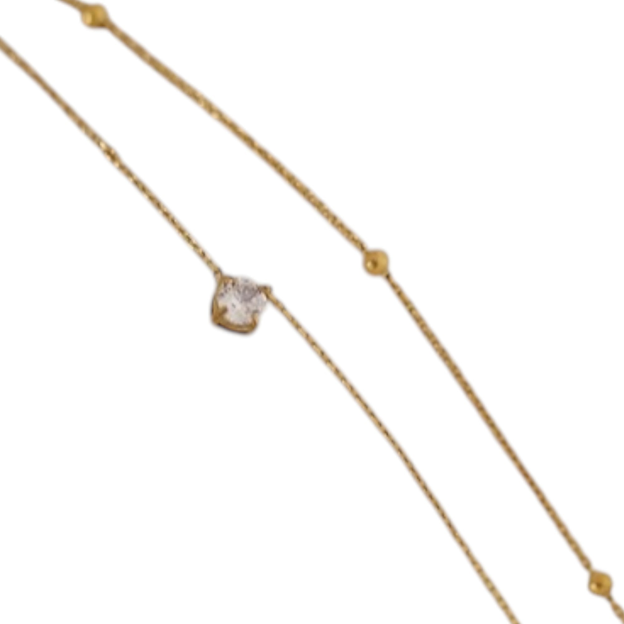 Wasserdichte Doppelkette mit Zirkonia Goldfarbe