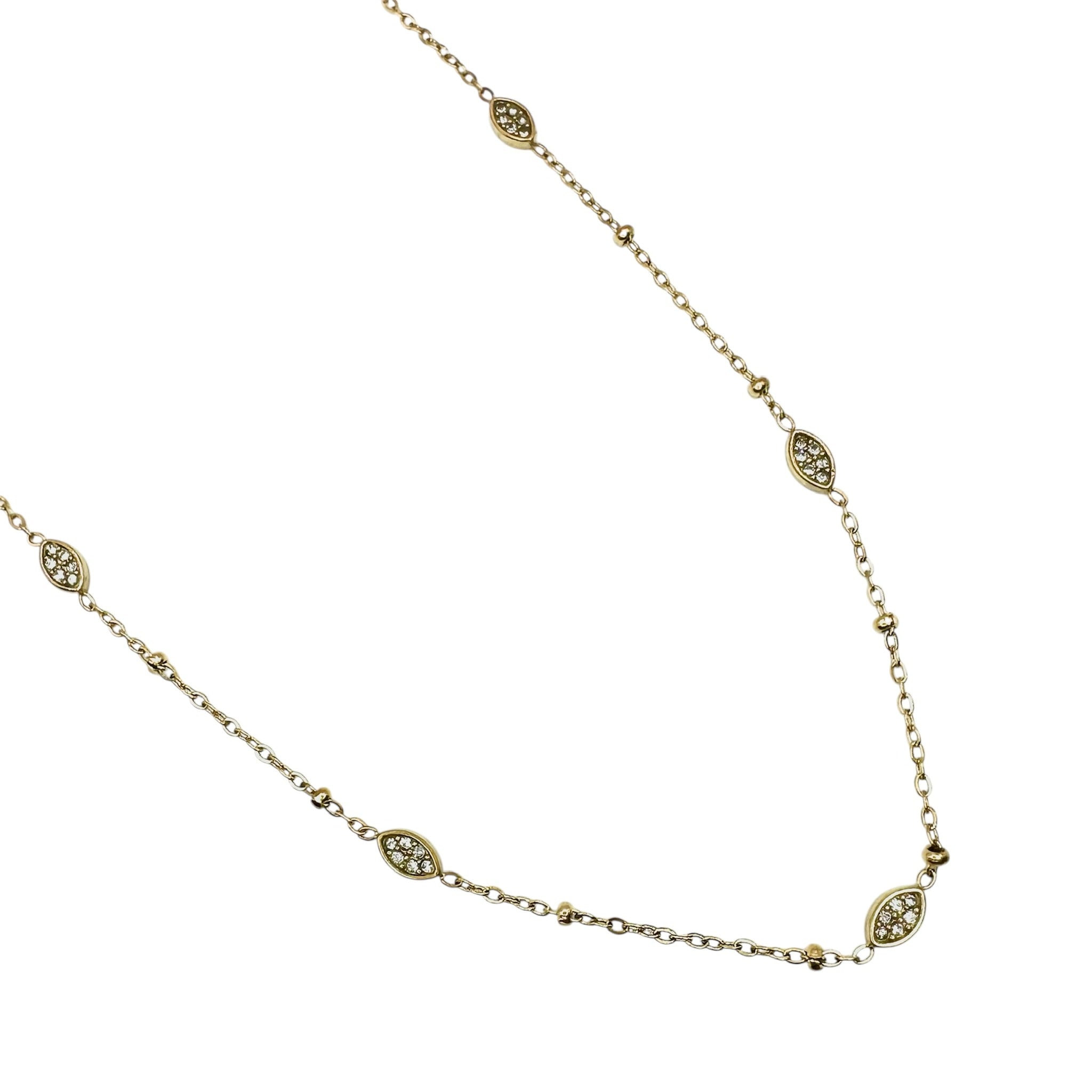 Wasserdichte Halskette mit Zirkonia Gold 41 cm + 5 cm