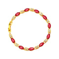 Wasserdichtes Armband mit roten Steinen Goldfarbe