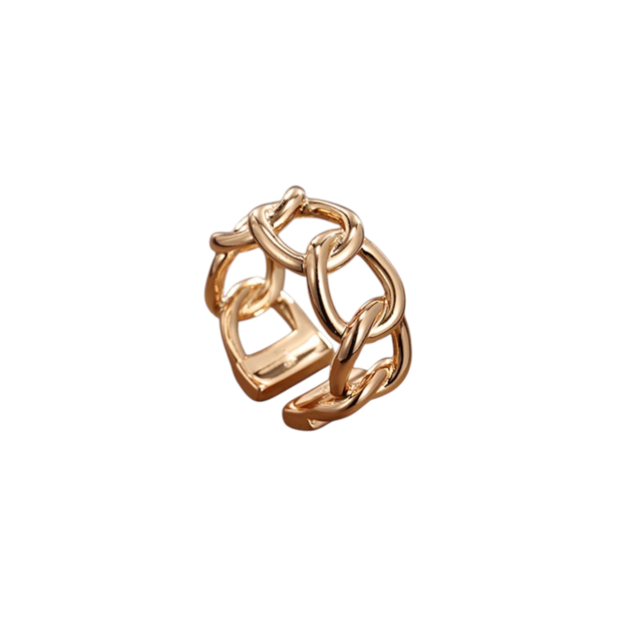 Wasserdichter Ring mit Kettendesign Goldfarbe Größe 8,5