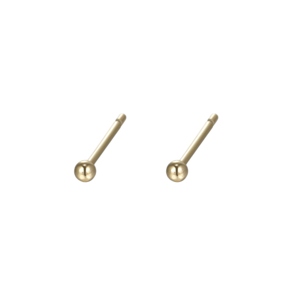 Waterproof Stud Earrings Gold Color 0.2cm Ball