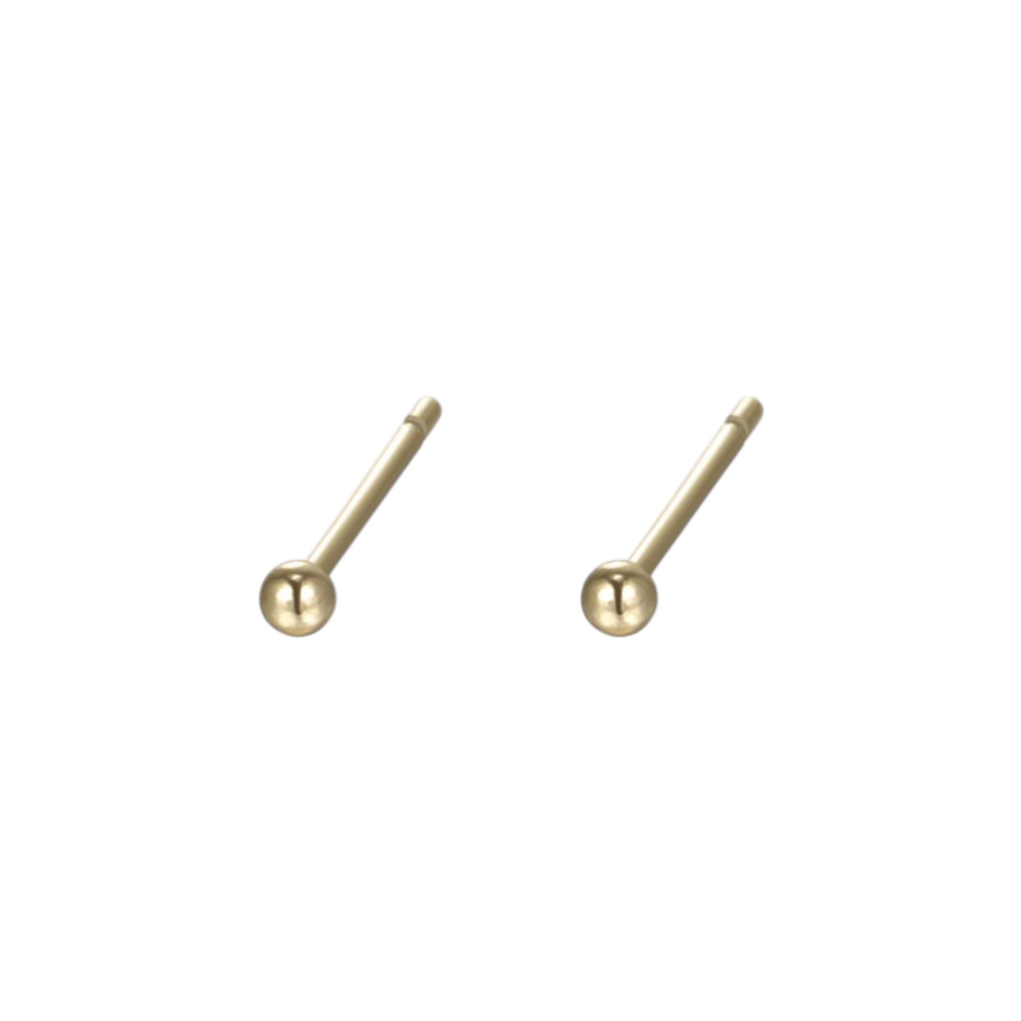 Waterproof Stud Earrings Gold Color 0.2cm Ball