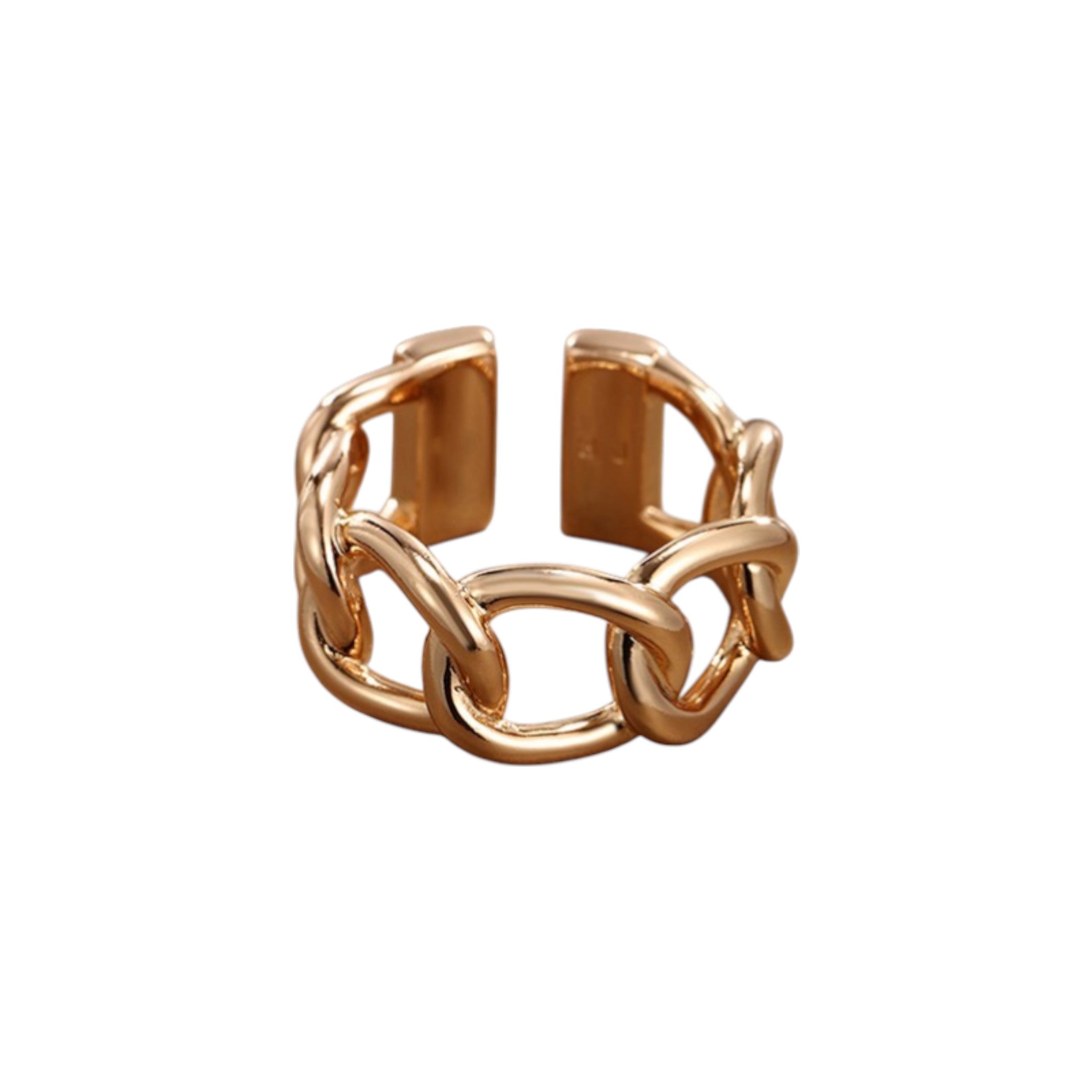 Wasserdichter Ring mit Kettendesign Goldfarbe Größe 8,5