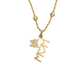 Wasserdichte Halskette MOM mit Schmetterling Gold 44 cm + 4 cm