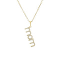 Wasserdichte Halskette mit Zirkonia-Schriftzug "MOMS" Gold 40cm +6cm