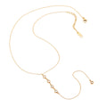 Wasserdichte Y-Kette mit Zirkonia, goldfarben