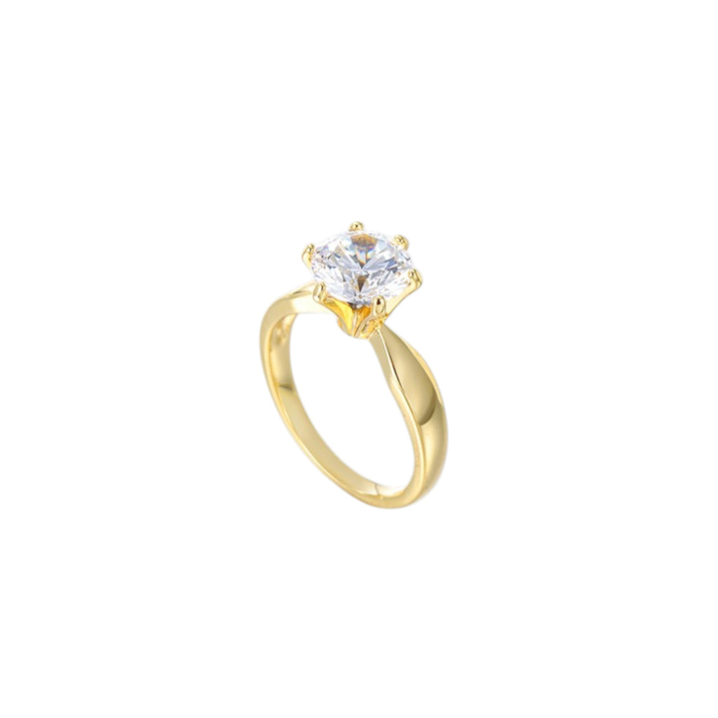 Wasserdichter Ring mit Kristall Goldfarbe