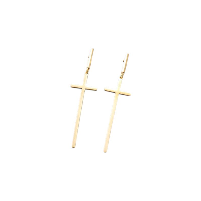 Wasserdichte Kreuz-Ohrringe, goldfarben
