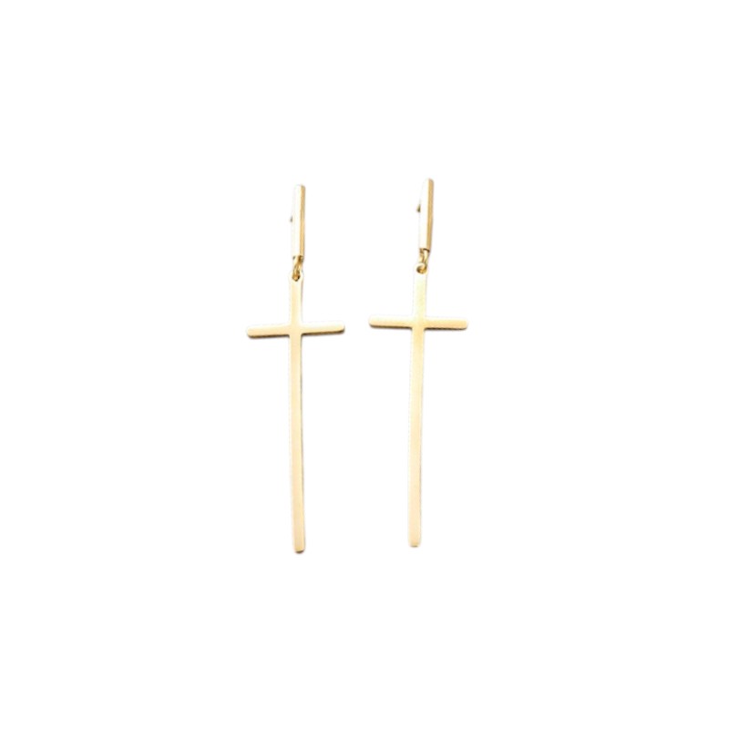 Wasserdichte Kreuz-Ohrringe, goldfarben