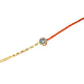 Wasserdichtes Armband mit Zirkonia Gold und Rot 15+3 cm