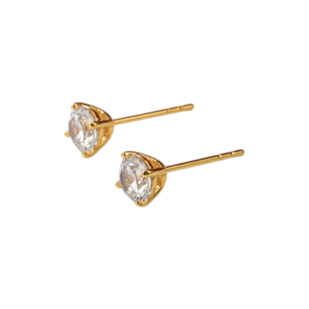 Wasserdichte Ohrstecker mit Kristall Goldfarbe 3mm