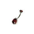 Titan Bauchnabelpiercing CZ Rot Tropfen 1.6x10mm