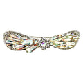 Automatikhaarspange Schleife Silber Aurora Borealis Tropfen Kristall Strass Blume