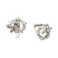 Waterproof Huggie Hoop Earrings Silver Zirconia Wreath Butterfly Blossom Charm Marquise Accents