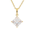 Wasserdichte Halskette mit quadratischem Kristall Goldfarbe 1,5cm - Kette 40+5cm