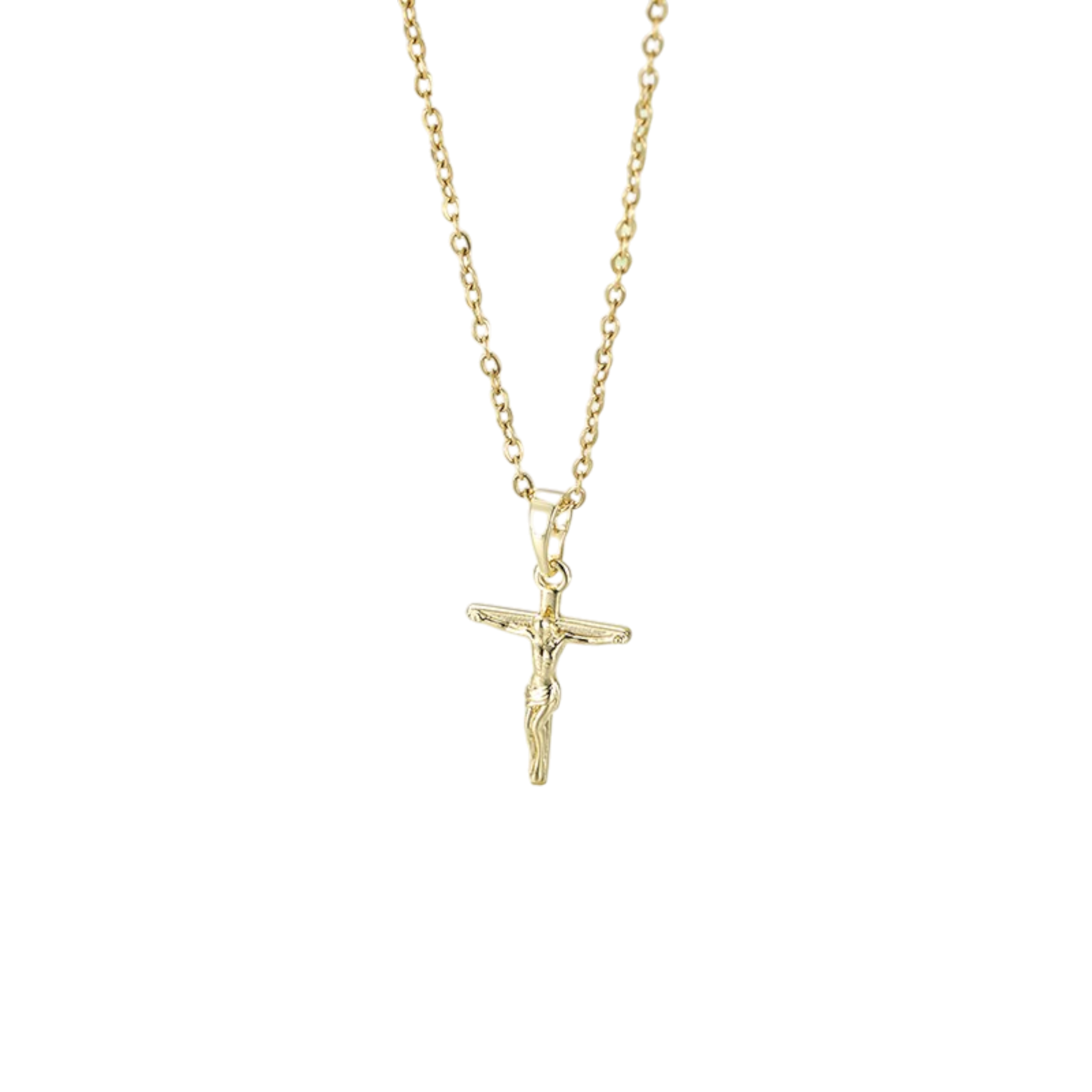 Wasserdichte Halskette mit Kreuz-Anhänger Goldfarbe
