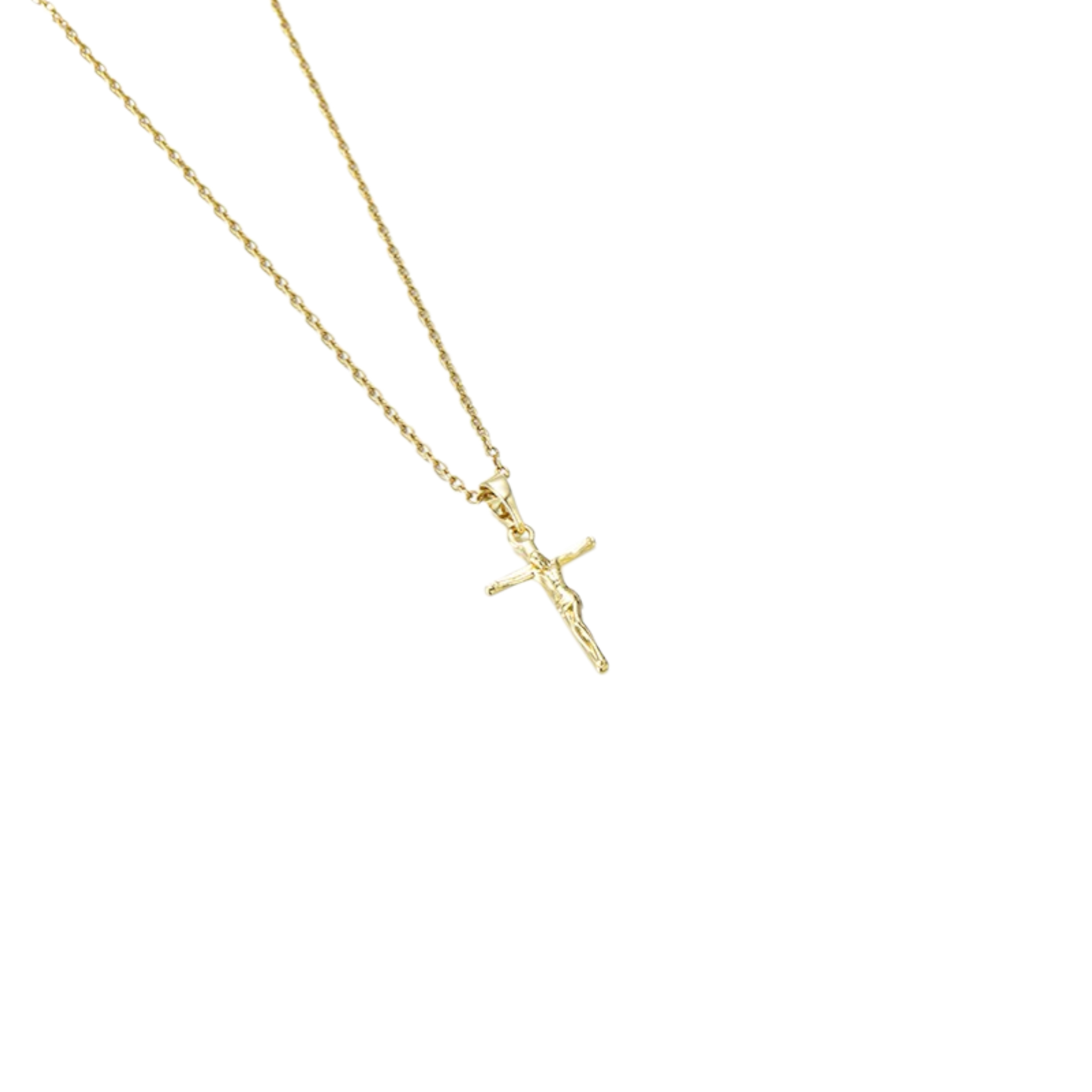 Wasserdichte Halskette mit Kreuz-Anhänger Goldfarbe