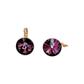 Waterproof Rivoli Crystal Earrings Amethyst Purple Gold 12mm