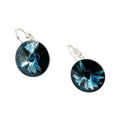 Wasserdichte Ohrringe Silber Rivoli Kristall 12mm Denim Blau Montana Bezel Fassung