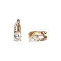 Waterproof Rose Gold Oval White Zirconia 8x6mm Curved Setting Earrings
