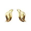 Wasserdichte Puffy Gerillte Welle Ohrstecker Gold