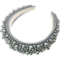 Haarreif Silbergrau Perlen Opulent Glamour 45mm